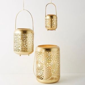 Anthropologie Gold Devika Lantern Large NWT
